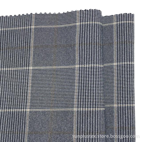 yarn dyed Houndstooth pattern check fabric women's pants